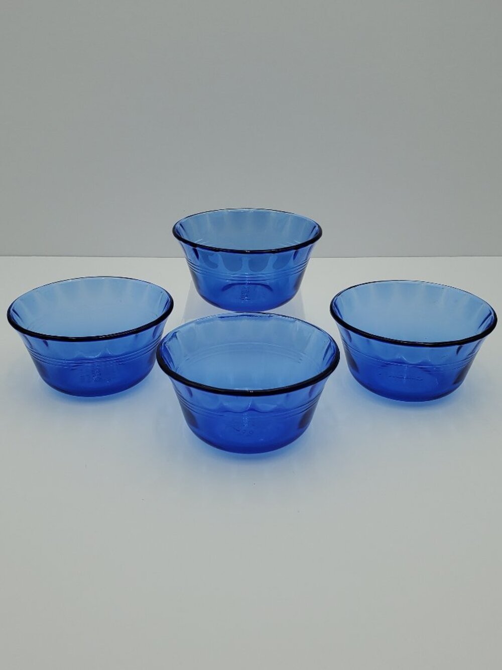 Pyrex Originals Cobalt Blue Glass Custard Cups Ramekins Dessert Bowls
